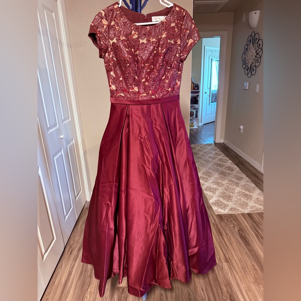 Elegant Maroon Evening Gown